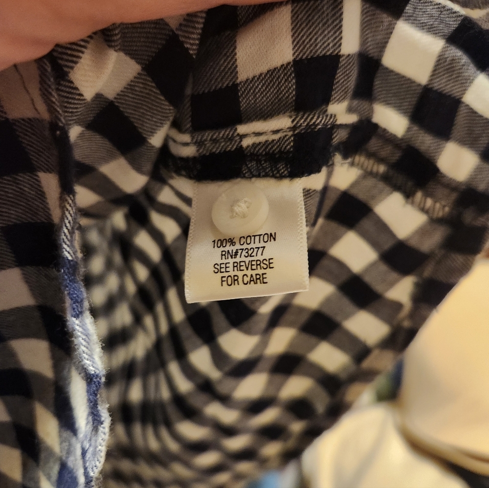EUC Croft & Barrow Blue and White Checks Plaid Flannel Shirt Sz 3x Plus Size - Picture 2 of 2